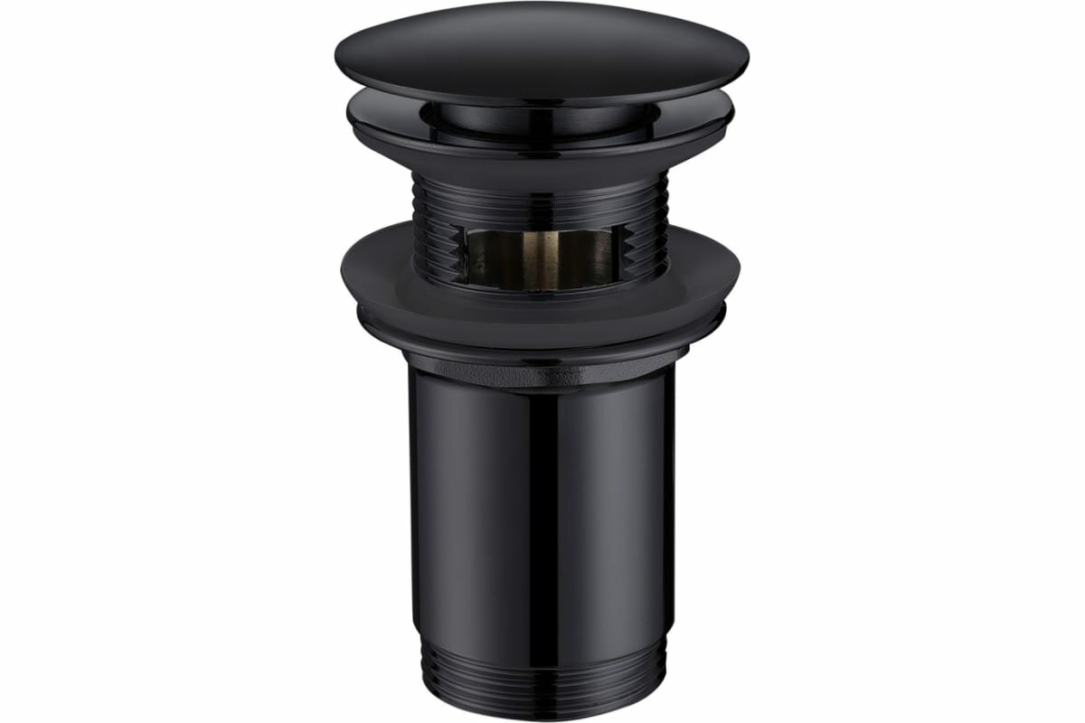 Донный клапан Abber для раковины, черный, матовый, AF0010B, с переливом
