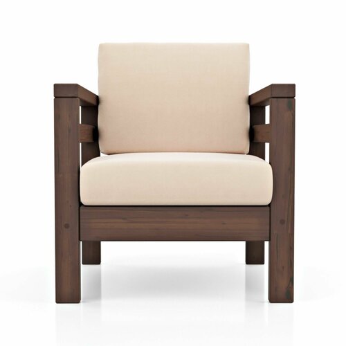 Кресло домино-с, белый-орех, велюр, деревянное, мягкое, для дачи, для кафе и бара, на веранду, в террасу, для бани кресло шарм дизайн евро лайт экокожа беж