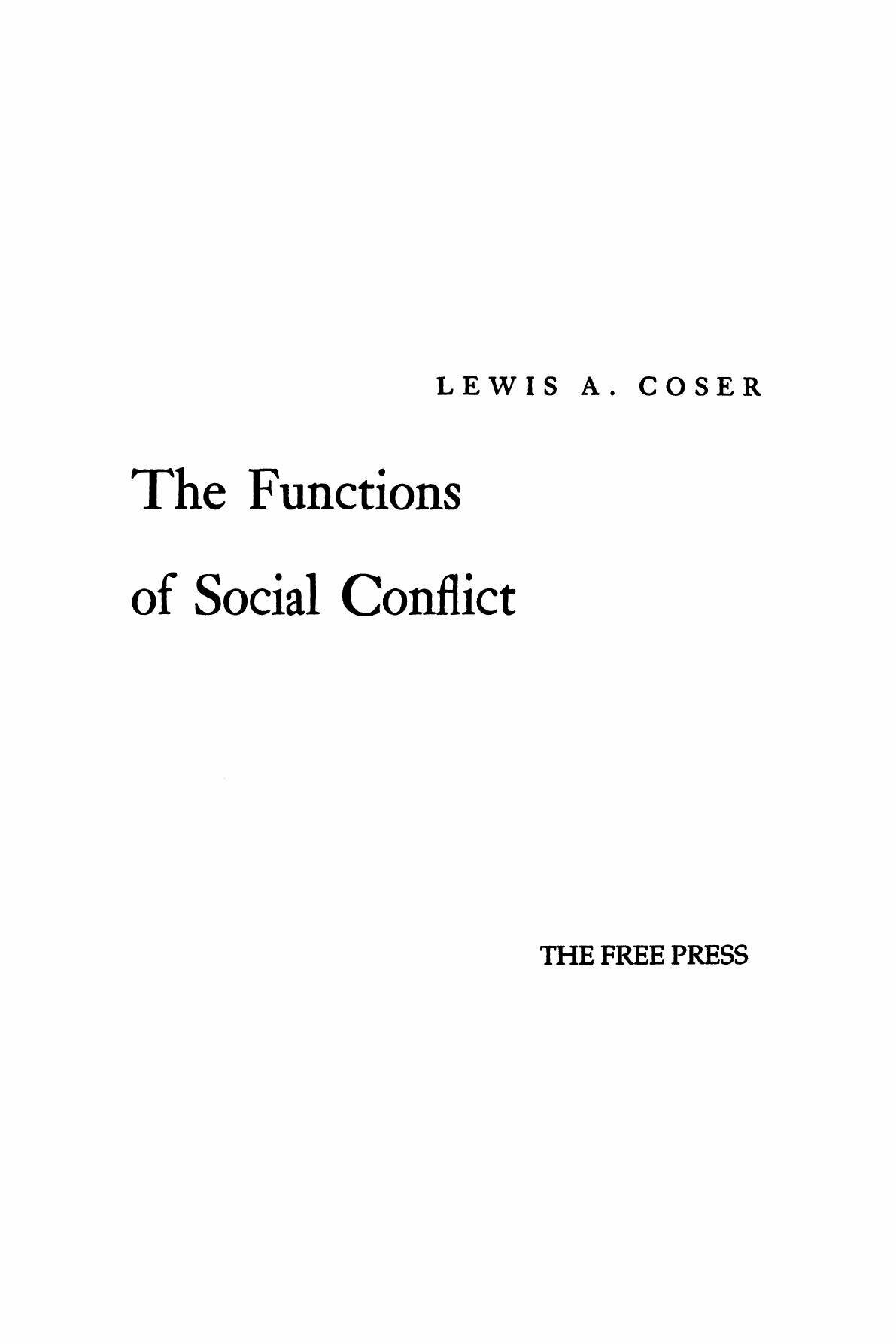 The Functions of Social Conflict - фото №5