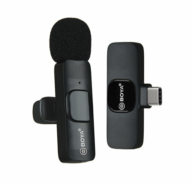 Беспроводной радио микрофон BOYA WM-1 для смартфонов IPhone 15/15 Pro/15 Pro Max/IPad/Android с USB Type C/Samsung/xiaomi/Sony/huawei