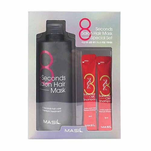 питательная экспресс маска для волос masil 8 seconds salon hair mask 350 мл MASIL Набор для ухода за волосами 8 Seconds Salon Hair Mask Special Set