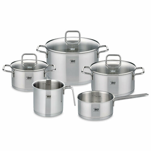 Набор посуды 8 предметов 3 кастрюли 1 ковш 1 ковш для молока 3 стеклянные крышки 72500 Citrin 29999₽