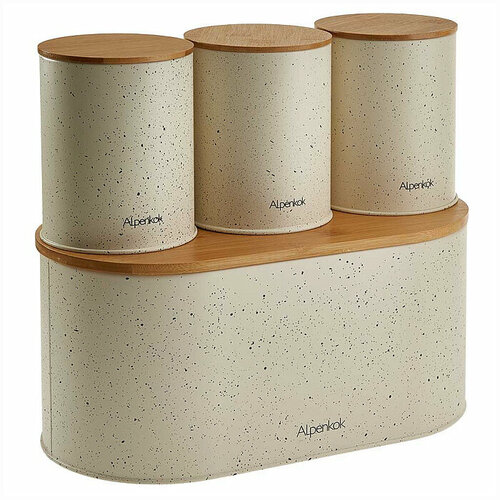 ALPENKOK AK-4013 Хлебница металлическая с банками для сыпучих 2607₽