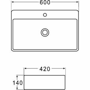 Раковина накладная BelBagno 60х42 (BB1338)