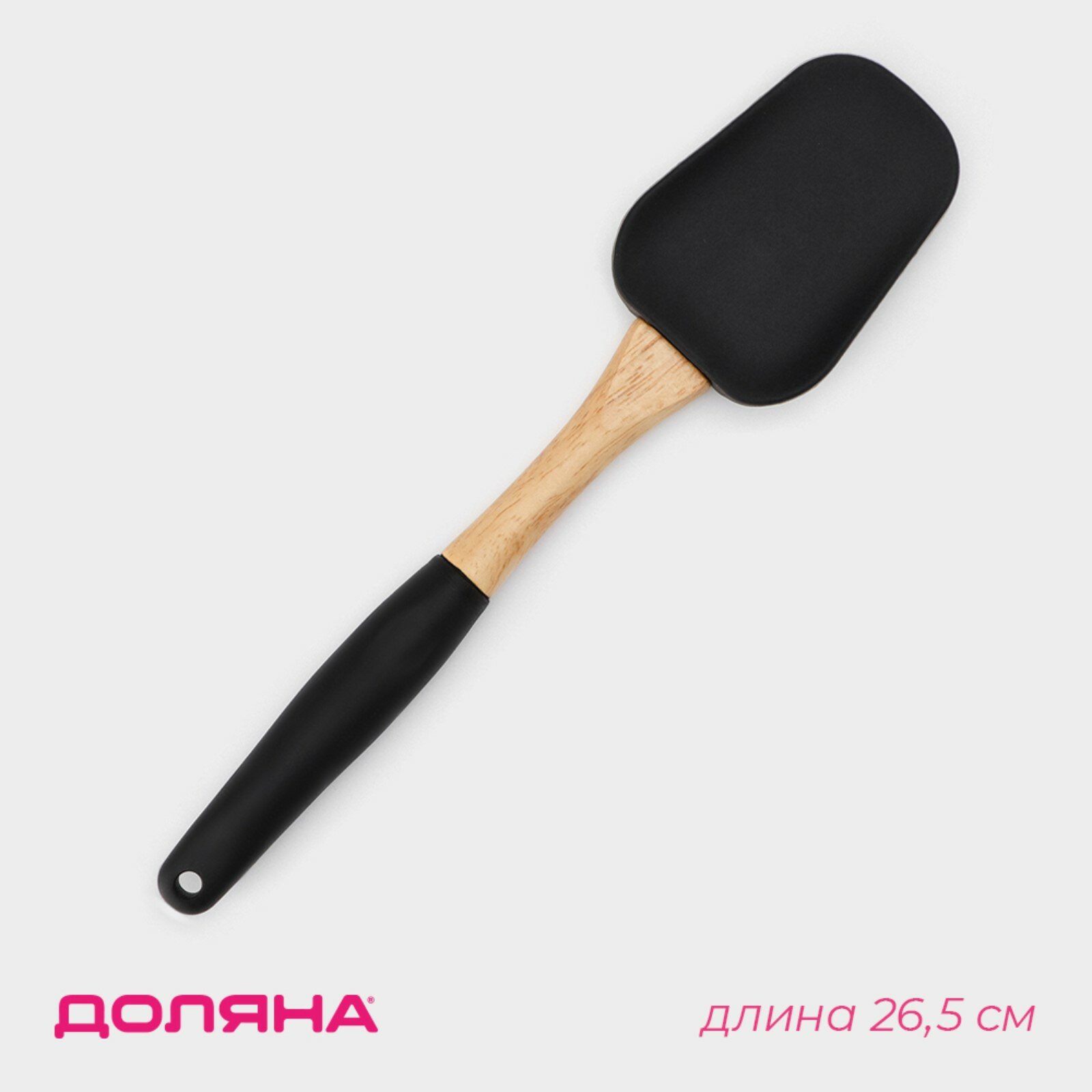 фото Лопатка Доляна Макота 4449540, дерево, силикон, 26,5 см