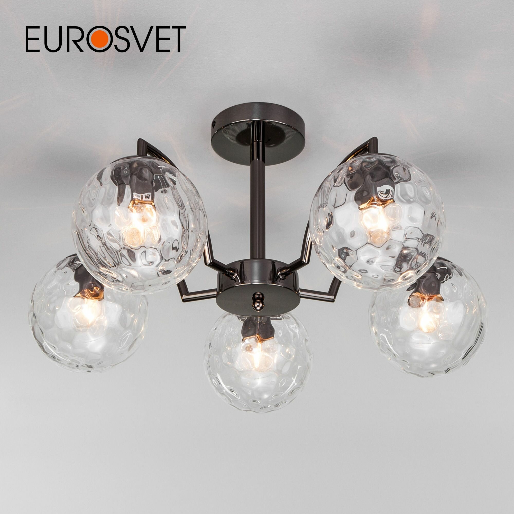 фото Потолочная люстра Eurosvet с плафонами 30178/5 латунь