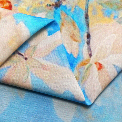 Ткань Вискоза плательно-рубашечная DR0307/Blue Topaz (1 метр)