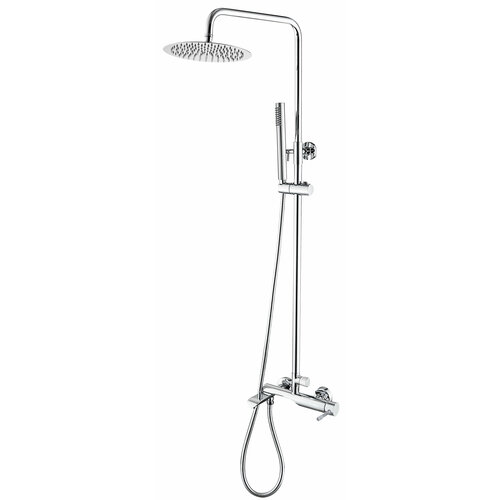 Душевая система с тропическим душем (гарнитур) и стойкой из латуни WaterHouse (хром)