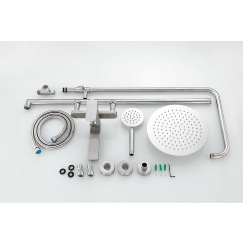 Душевая система с тропическим душем (гарнитур) и стойкой WaterHouse (никель)