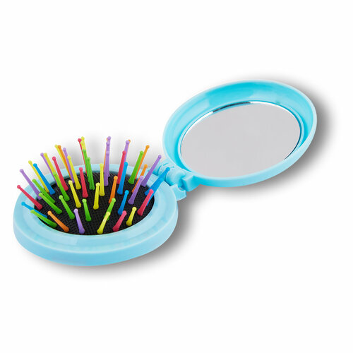 ZEBO/Расческа складная массажная с зеркалом для волос круглая.