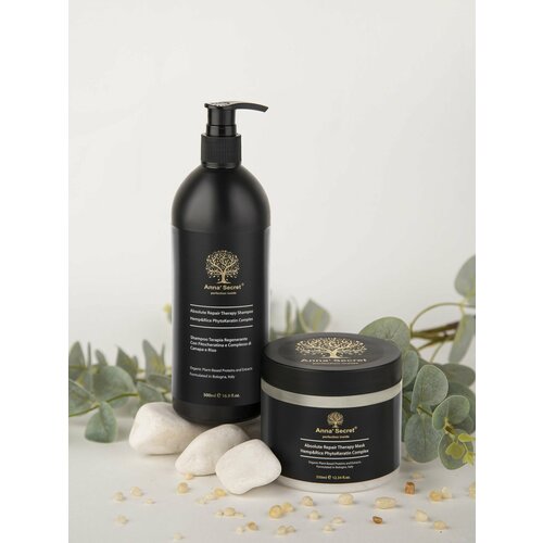 Набор Шампунь + Маска Восстановление для сухих, поврежденных и окрашенных волос Absolute Repair Therapy Shampoo+Mask Hemp&Rice PhytoKeratin Complex, Anna' Secret