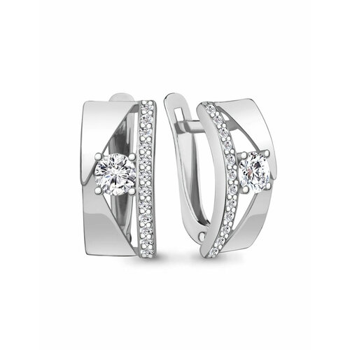 Серьги Amarin Jewelry, серебро, 925 проба, родирование, фианит, серебряный