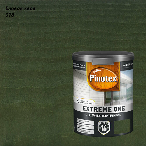 Краска защитная сверхпрочная для древесины фасадов Pinotex Extreme One 09л еловая хвоя 018 2544₽