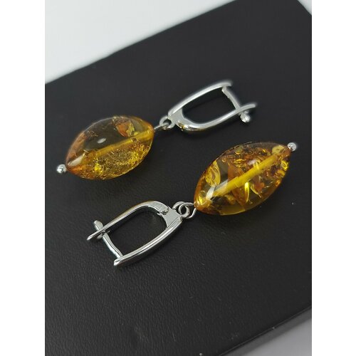 Серьги Янтарная Радуга, оранжевый