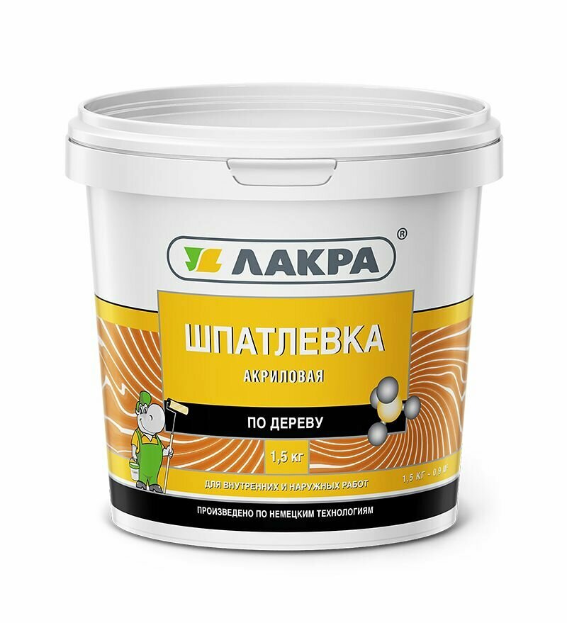 Изображение Шпатлевка по дереву береза 1,5кг (Лакра)