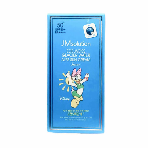 Охлаждающий солнцезащитный крем SPF50Edelweiss Glacier Water Alps Moist Suncream Snow Disney Daisy Duck 50 мл Jmsolution 940₽