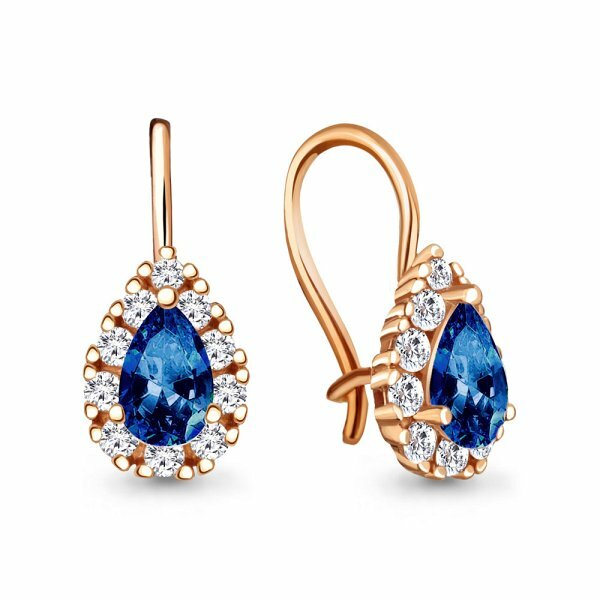 Серьги Amarin Jewelry, серебро, 925 проба, золочение, стекло
