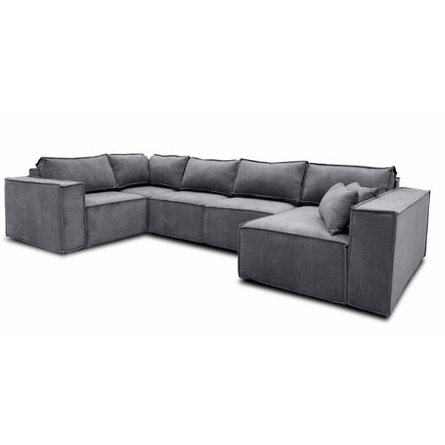 Диван п-образный Норд-Лофт серый угол Левый оттоманка Правая