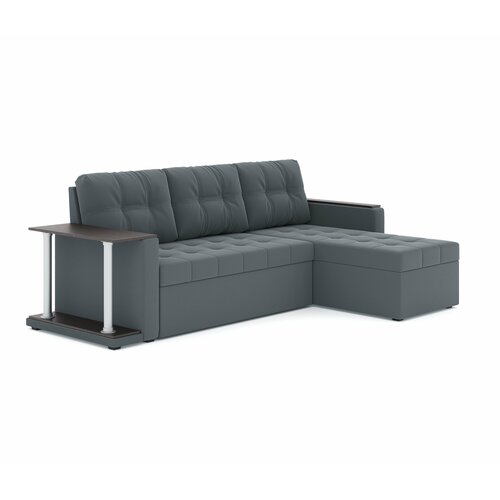 Угловой диван D&E Factory Атланта S 140*200, ППУ, велюр бинго грей