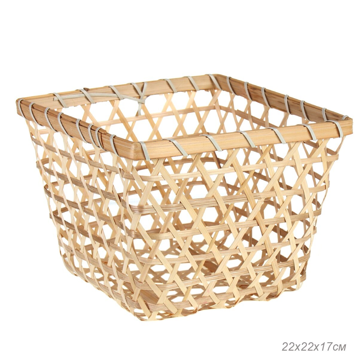 фото Корзина плетеная из лозы без ручек 22 см квадратная