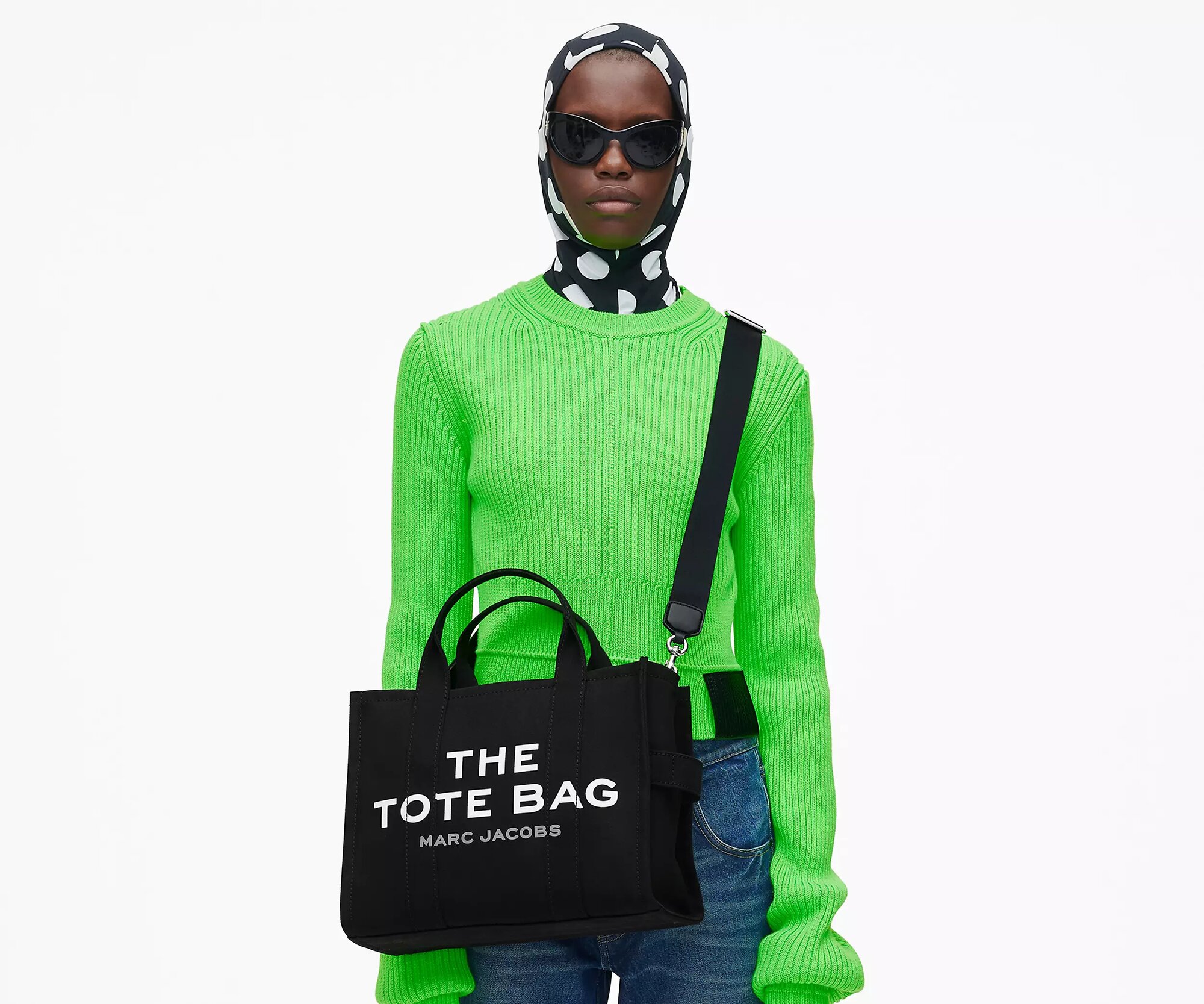 Сумка тоут MARC JACOBS, фактура матовая, черная — фото 1