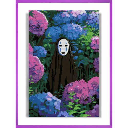 Алмазная мозаика на подрамнике - вышивка Арт Без лица Миядзаки 40 х 60 см