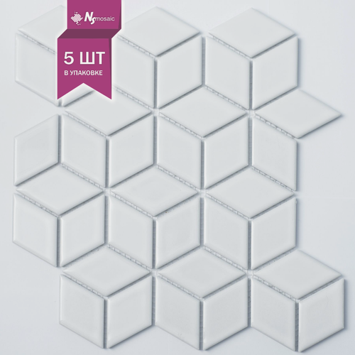 Изображение товара Мозаика керамическая NSmosaic P-501, глянцевая белая, 308х266 мм, чип 48х48 мм, упаковка 5 шт