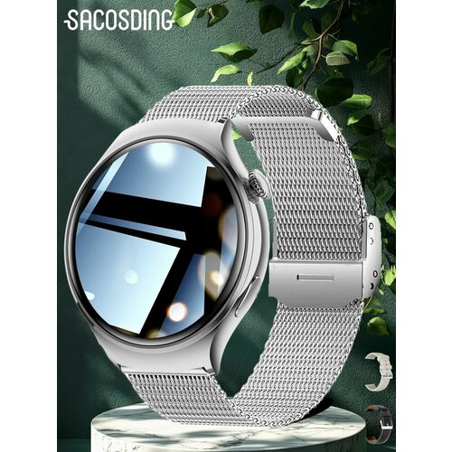 2024 смарт часы женские наручные круглые с nfc измерением давления с калькулятором умные часы женские наручные водонепроницаемые GPS 4509₽