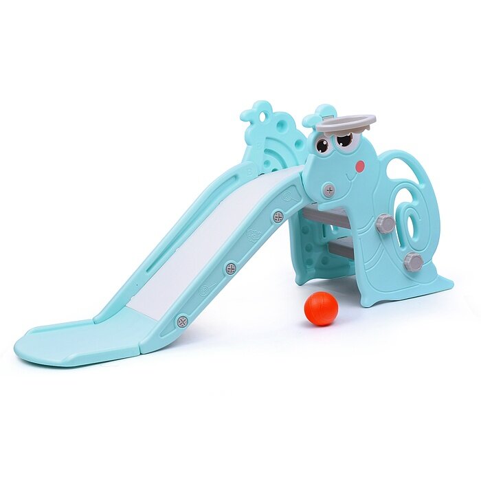 Детская горка Oubaoloon "Улитка", бирюзовая, пластик