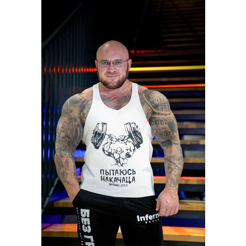 фото Майка спортивная inferno style, размер 2xl, белый,