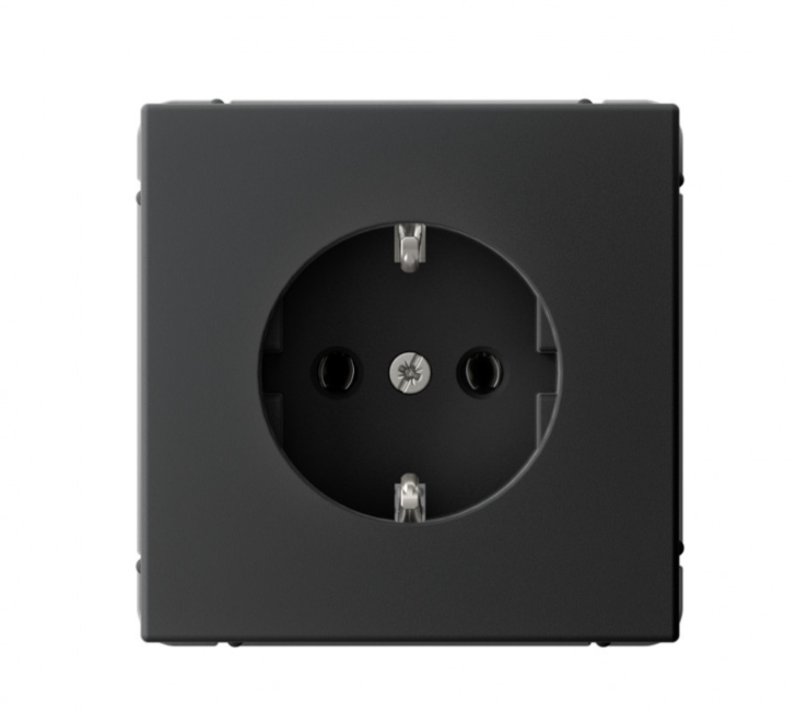 GAL001043 ARTGALLERY розетка с заземлением, 16А, механизм, карбон