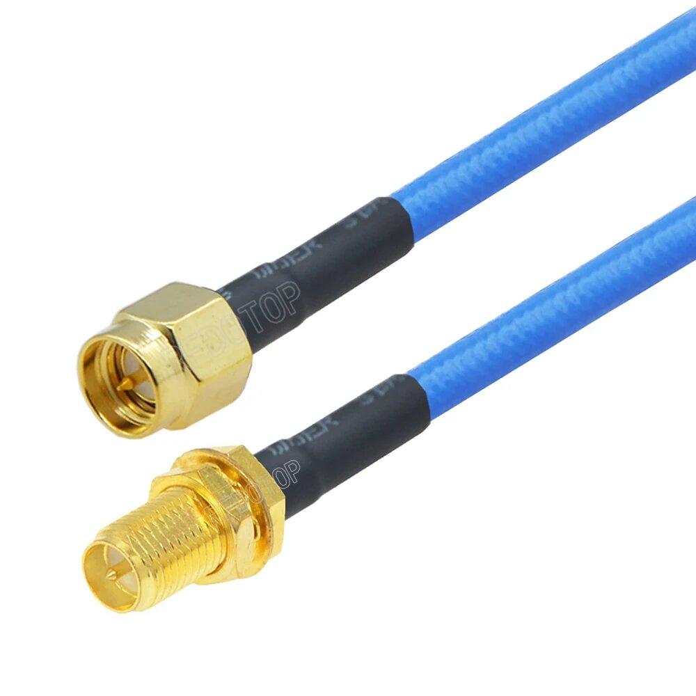 RFDOTOP RG402 полугибкий коаксиальный кабель SMA-SMA синий 50 Ом, SMA M to RPSMA F, 7.5CM