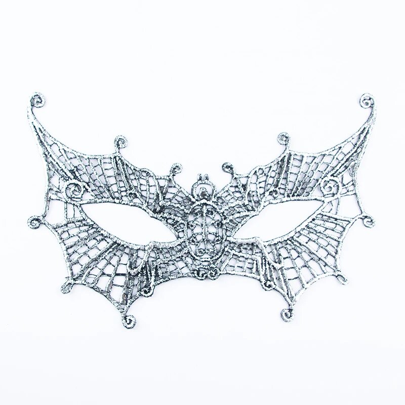 Кружевная маска для карнавала Silver Hot Stamping Серебряный Унисекс