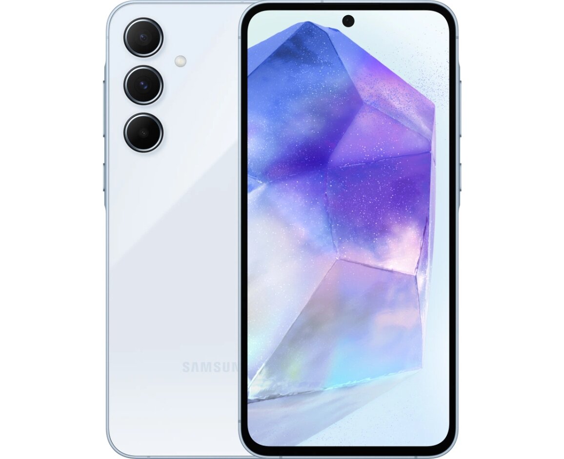 Смартфон Samsung Galaxy A55 5G 12/256 ГБ, Dual nano SIM, iceblue