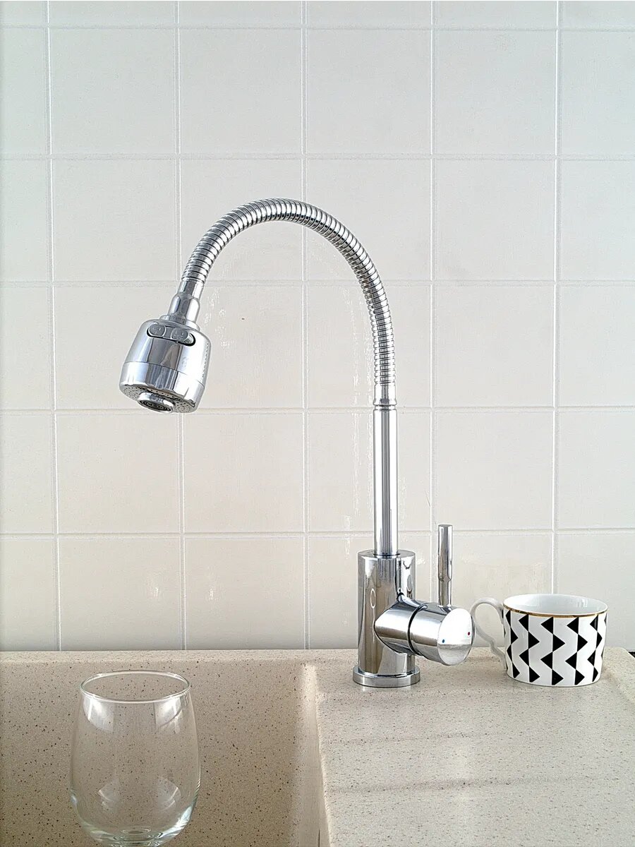 Смеситель Diadonna, для кухни, с гибким изливом, латунь, цвет хром — фото 1