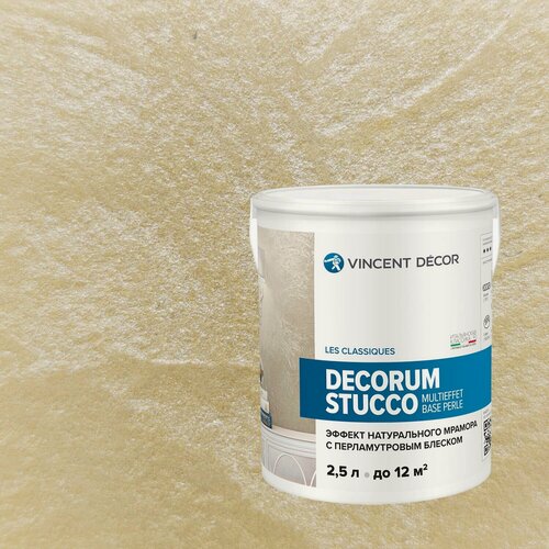 Изображение товара Декоративная штукатурка Vincent Decor Decorum Stucco Multieffet base Perle (2,5л) 28065