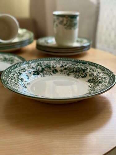 Изображение товара Тарелка глубокая 23,3см Claytan Diana Rose Jade Green