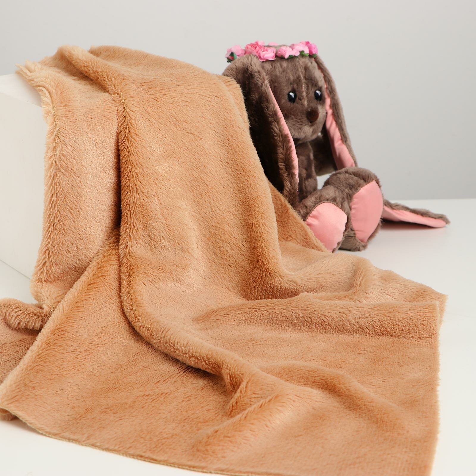 Лоскут для рукоделия 50 х 50 см мех цвет светло-коричневый Страна Карнавалия