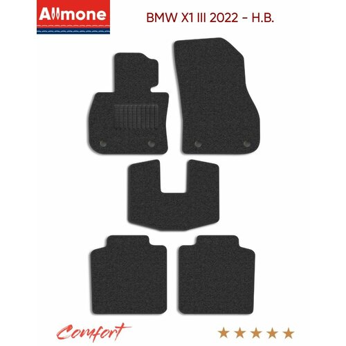 фото Текстильные коврики для bmw x1 3 (китайu12) 2022 - н. в, темно-серые, allmone, комфорт, в салон, 5шт / бмв