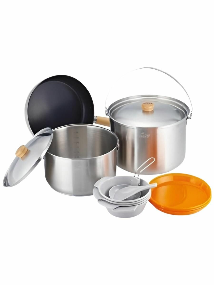 Набор туристической посуды из нержавейки KOVEA DELUXE STAINLESS COOKWARE XL KECU9PS-03ZZ