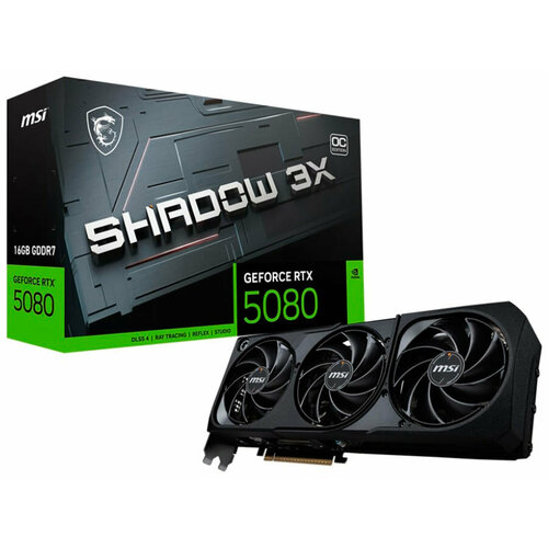 Видеокарта MSI GeForce RTX 5080 16G SHADOW 3X OC 190999₽