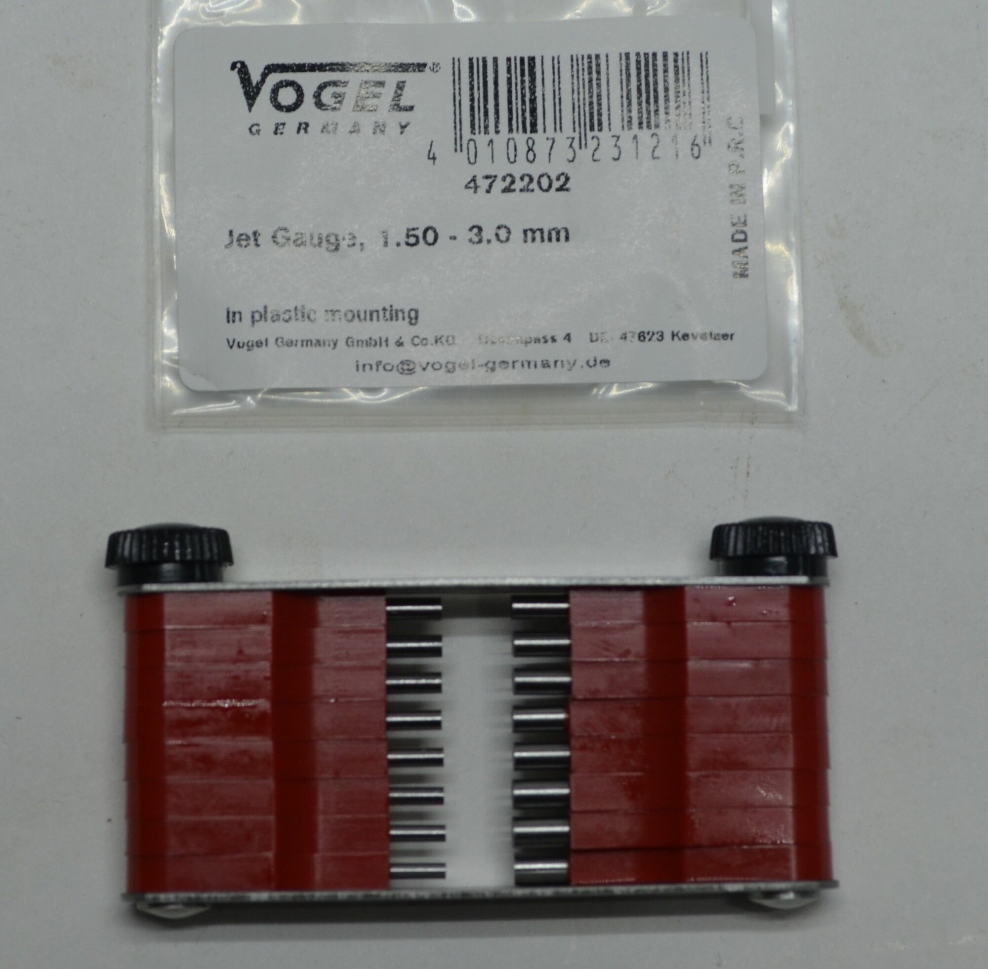 Шаблоны отверстий 1,5 - 3,0 с калибровочными проволочками Vogel, арт. 472202