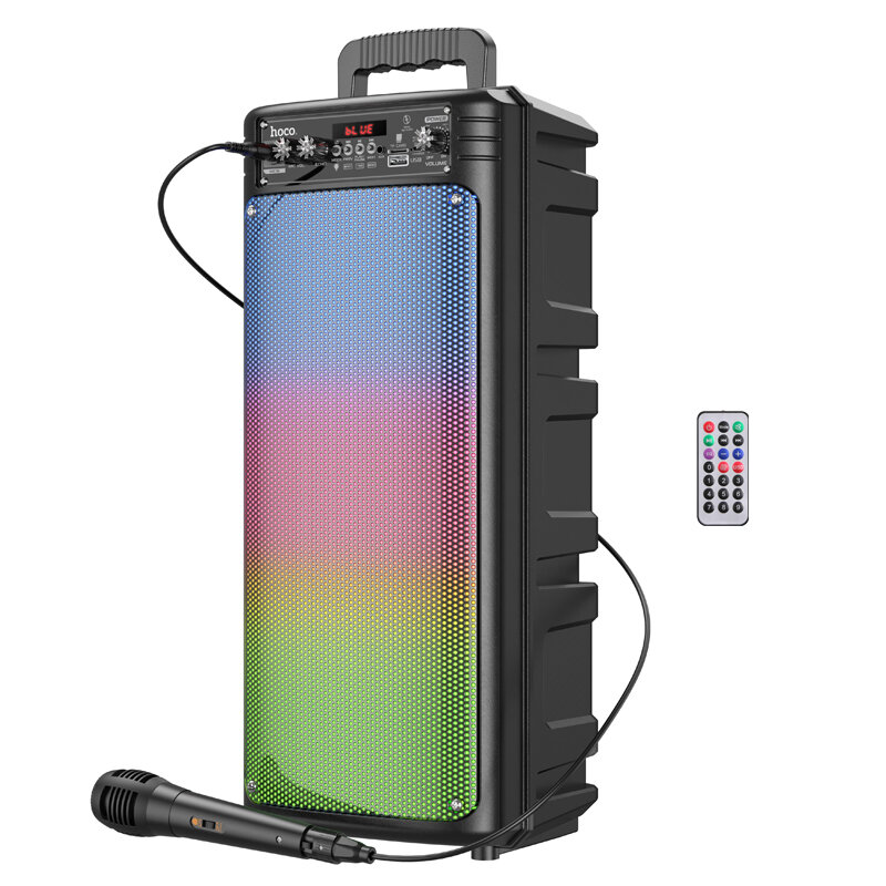 Колонка Hoco BS52 Billowing беспроводная, Bluetooth 5.0, 2×6.5", 2×10 Вт, 2200 мА·ч, TWS, FM, USB, TF, AUX, микрофон