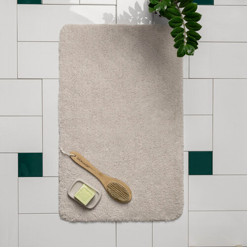 Изображение товара Коврик для ванной комнаты 50х80 см Brillar beige WESS цвет Бежевый