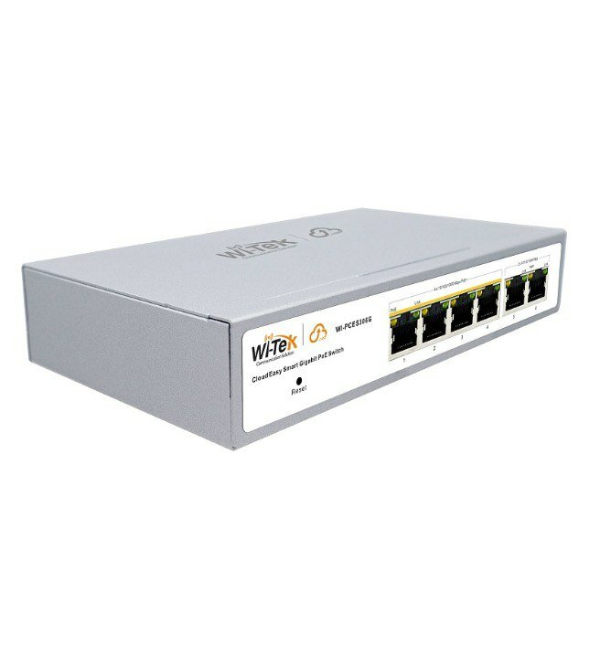 Коммутатор Wi-Tek WI-PCES306G v2, настраиваемый PoE 60Вт, порты 4 PoE GE+2GE, Easy Smart