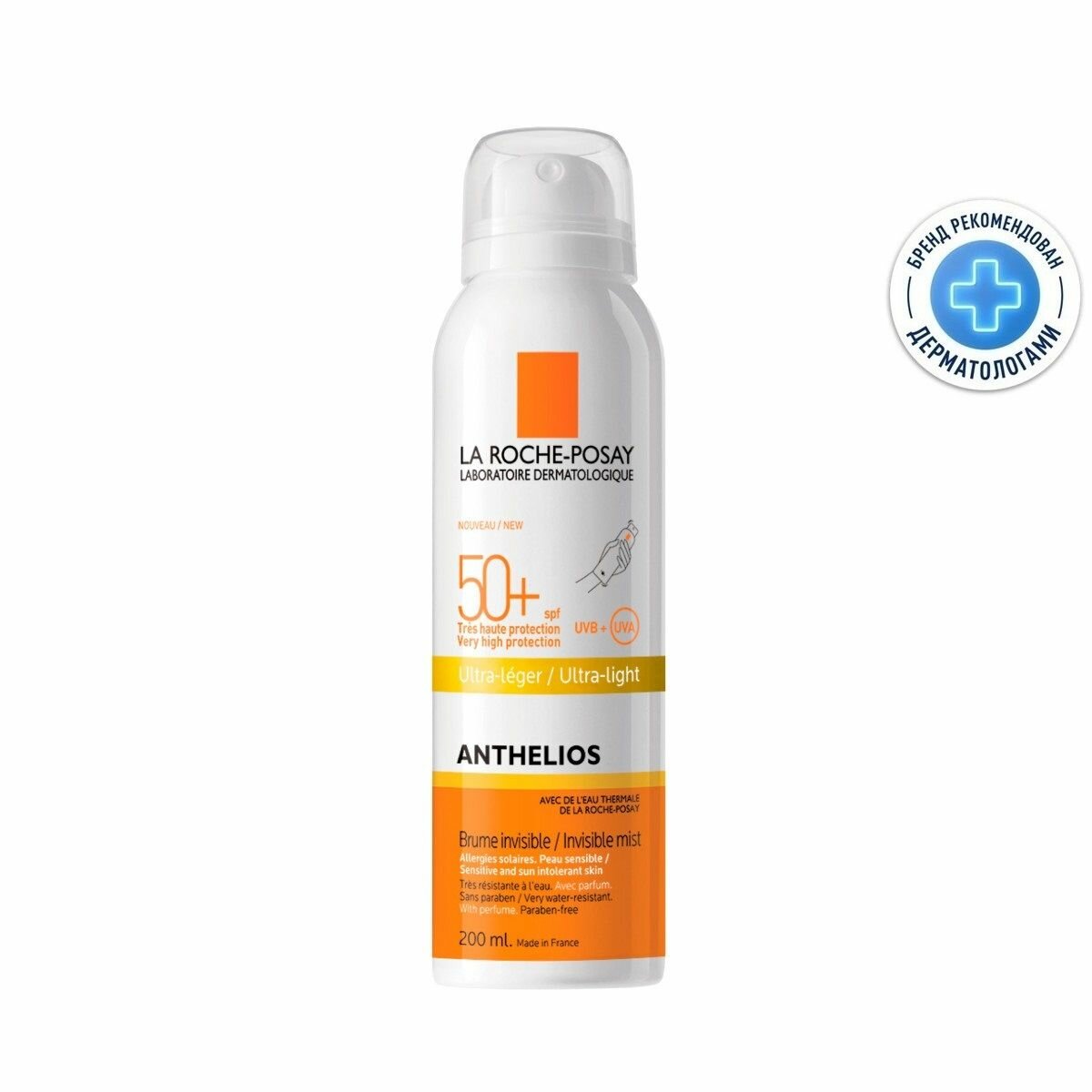 Картинки La Roche-Posay Солнцезащитный спрей-вуаль для лица и тела SPF 50+/PPD 25 Anthelios, 200 мл