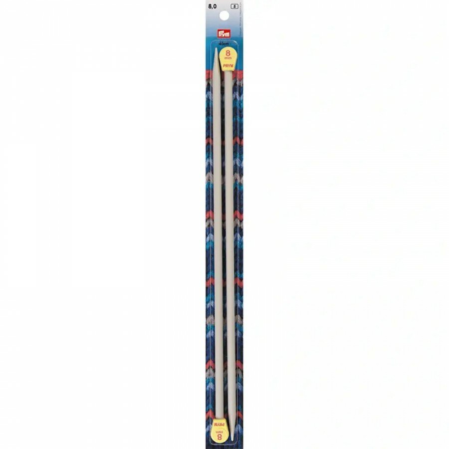 Спицы прямые с наконечниками 8мм/40см, Prym, 218230