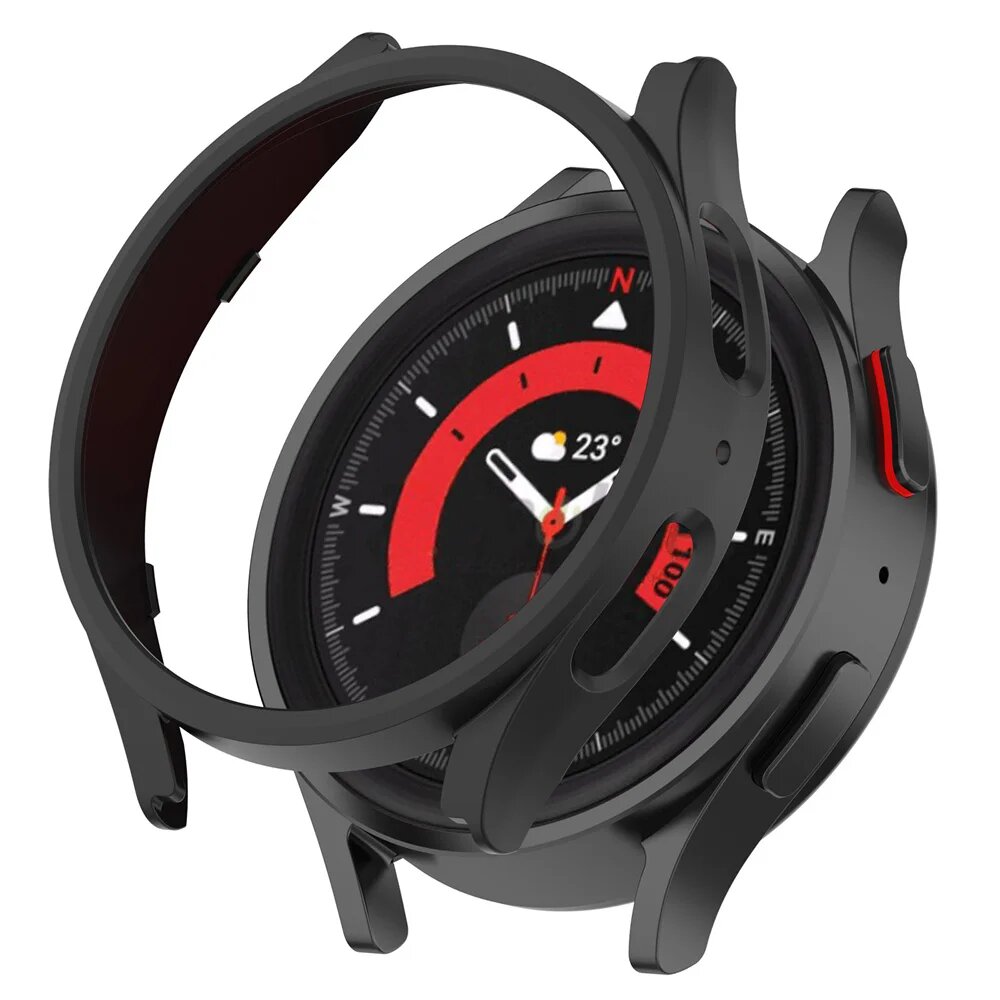 Черный чехол для Samsung Galaxy Watch 5 Pro 45 мм, красный