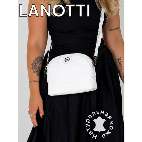 Сумка кросс-боди LANOTTI, фактура гладкая, кэмел