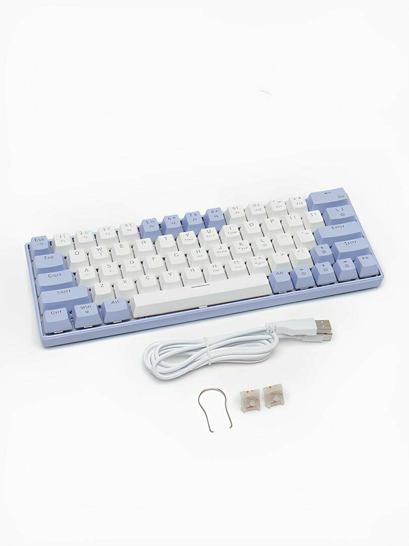 Игровая клавиатура T60, Outemu Brown, RGB-подсветка, механическая Синий